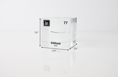 Iridium Element Cube - 2" Acrylic Display - Atomic Number 77