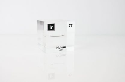 Iridium Element Cube - 2" Acrylic Display - Atomic Number 77
