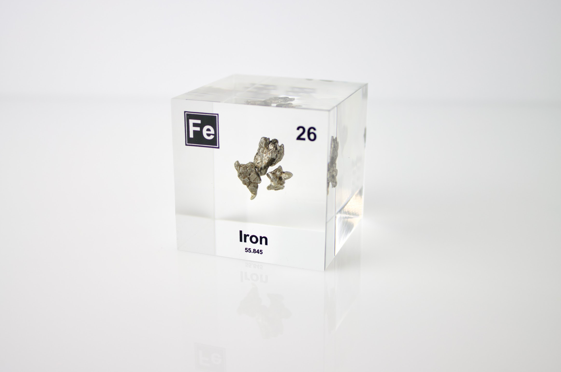 Iron Element Cube - 2" Acrylic Display - Atomic Number 26