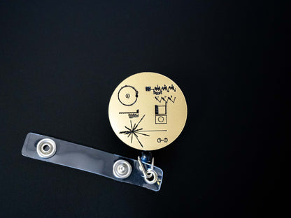 Voyager Golden Record Retractable Badge Holder Reel Metallic Gold