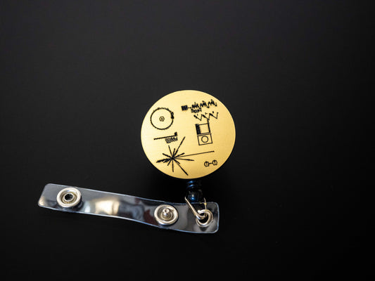 Voyager Golden Record Retractable Badge Holder Reel Metallic Gold