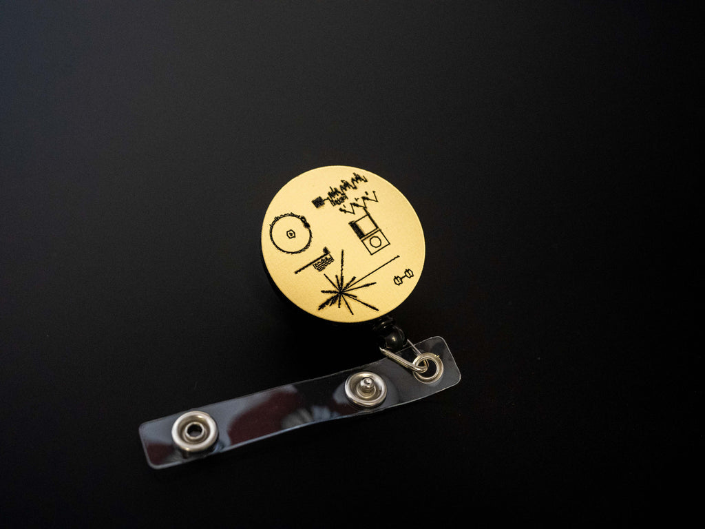 Voyager Golden Record Retractable Badge Holder Reel Metallic Gold