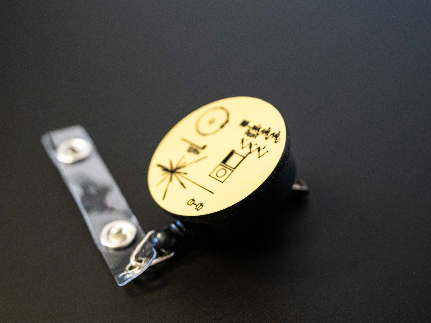 Voyager Golden Record Retractable Badge Holder Reel Metallic Gold