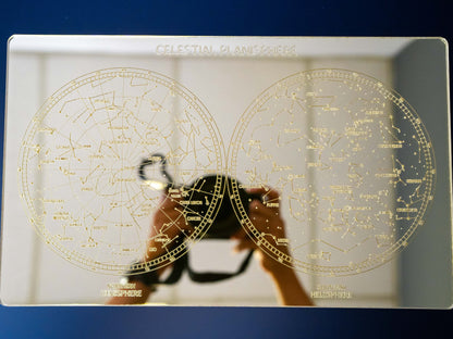 Mirrored Planisphere Star Chart, Constellation Map Wall Art