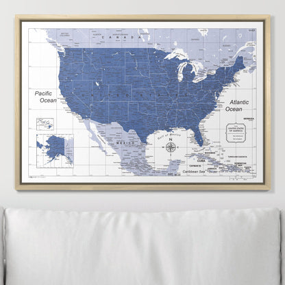 Push Pin USA Map: Navy (Pins Included)