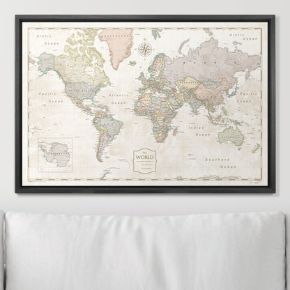 Push Pin World Map Pin Board - Desert Sunrise - Pins Included!
