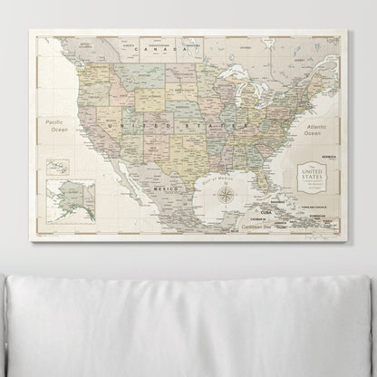 Push Pin USA Map: Desert Sunrise (Pins Included)