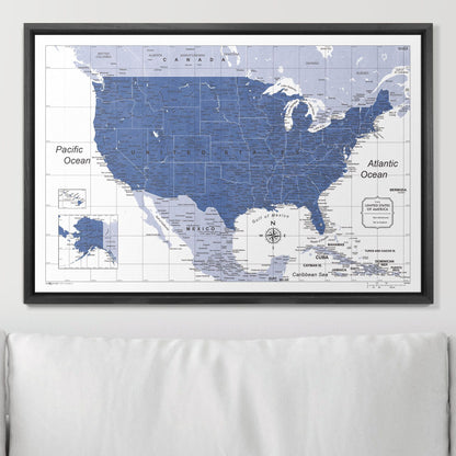 Push Pin USA Map: Navy (Pins Included)