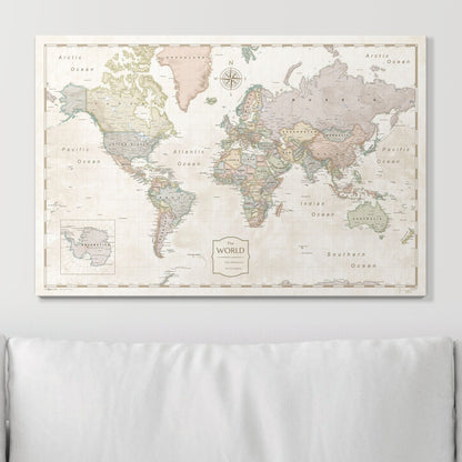 Push Pin World Map Pin Board - Desert Sunrise - Pins Included!