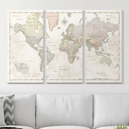 Push Pin World Map Pin Board - Desert Sunrise - Pins Included!