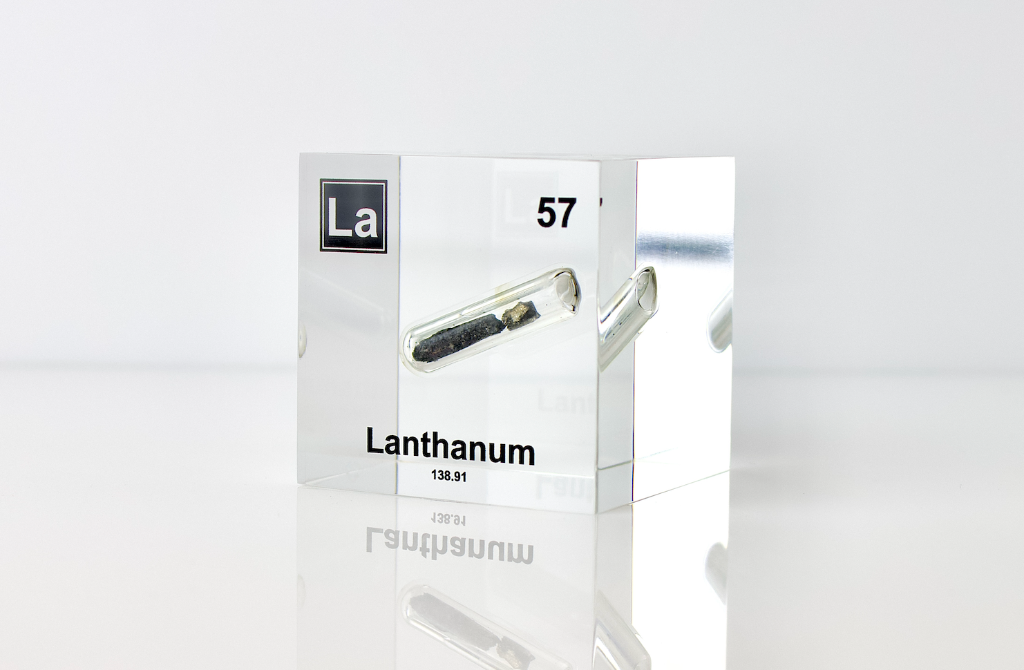 Lanthanum Element Cube - 2" Acrylic Display - Atomic Number 57