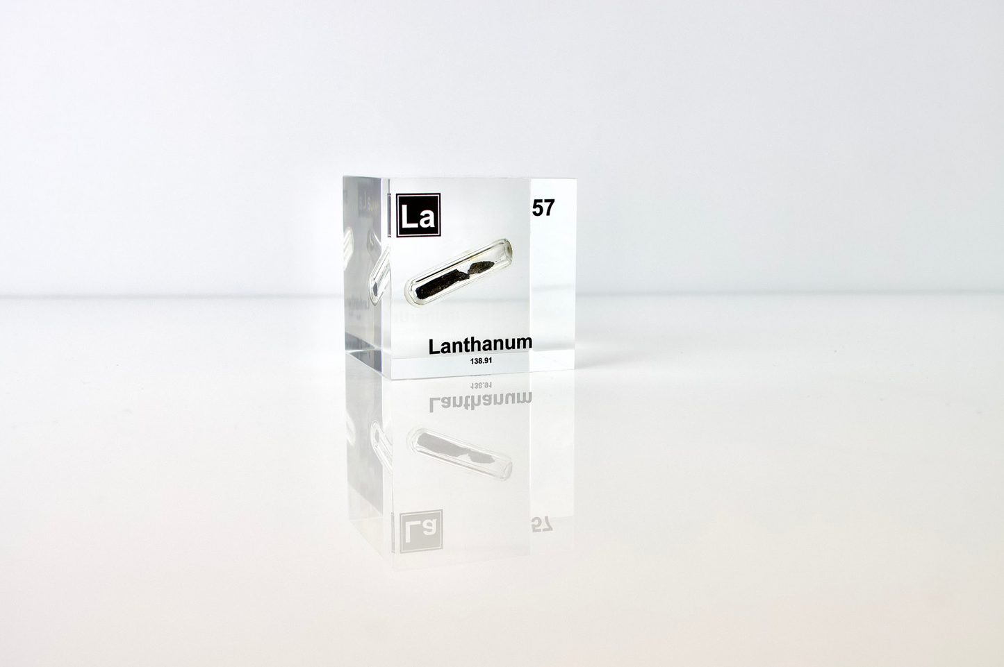 Lanthanum Element Cube - 2" Acrylic Display - Atomic Number 57