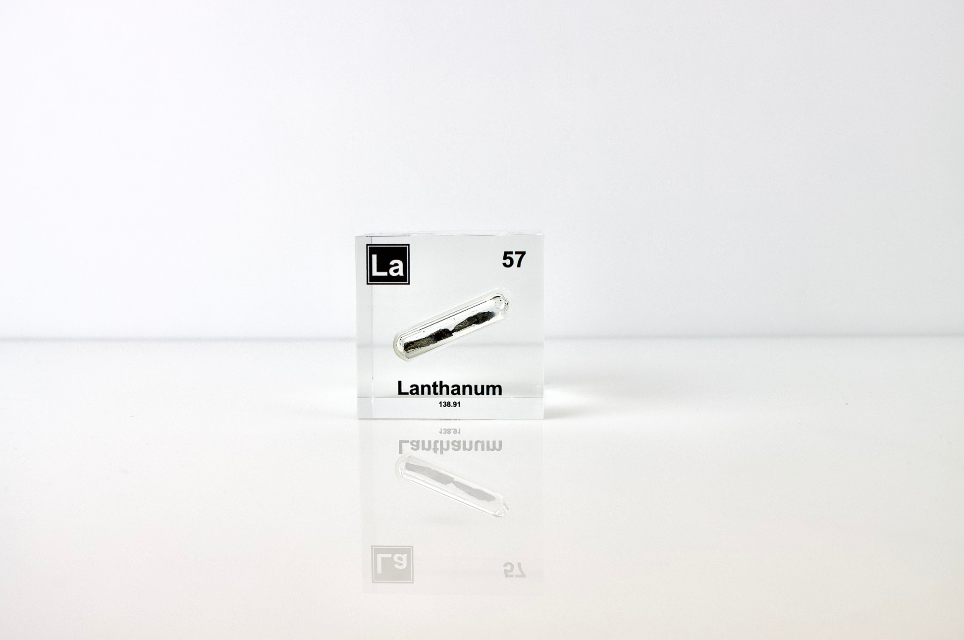 Lanthanum Element Cube - 2" Acrylic Display - Atomic Number 57