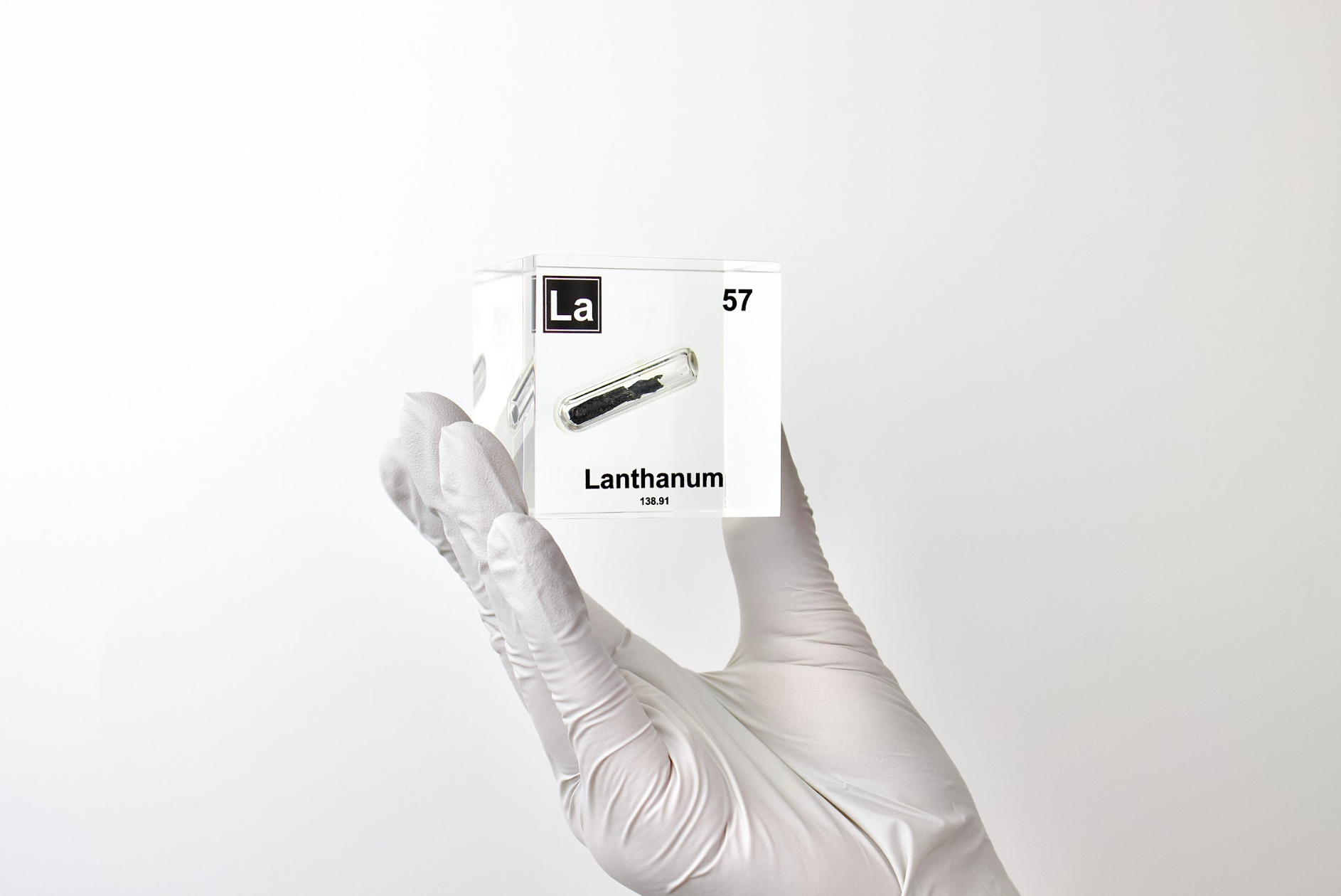 Lanthanum Element Cube - 2" Acrylic Display - Atomic Number 57