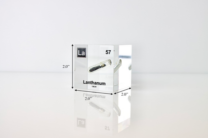 Lanthanum Element Cube - 2" Acrylic Display - Atomic Number 57