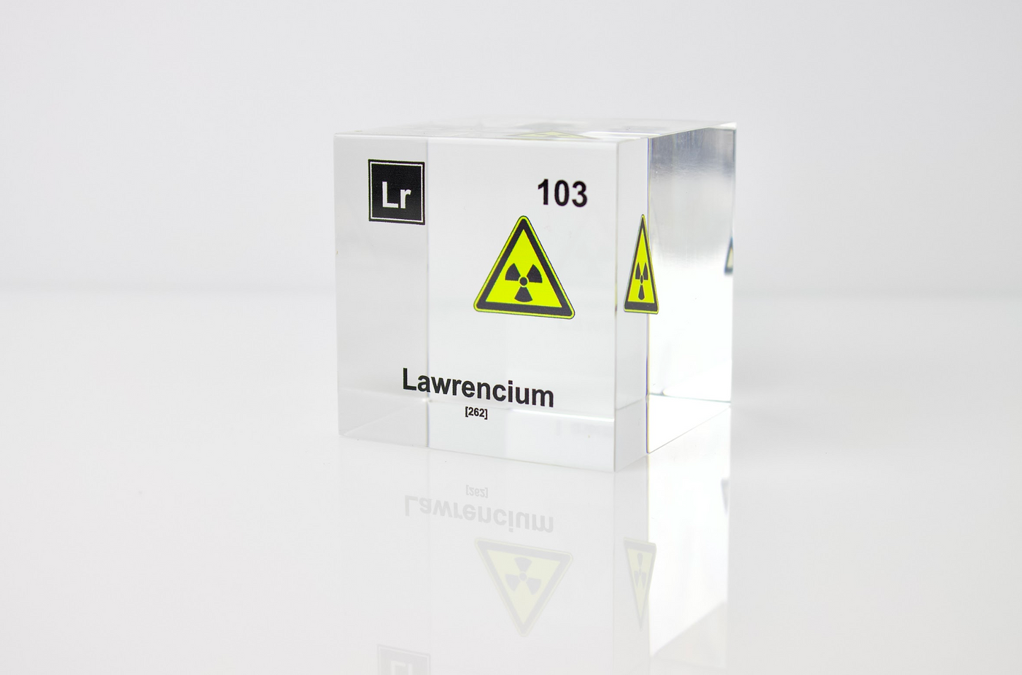 Lawrencium Element Cube - 2" Acrylic Display - Atomic Number 103
