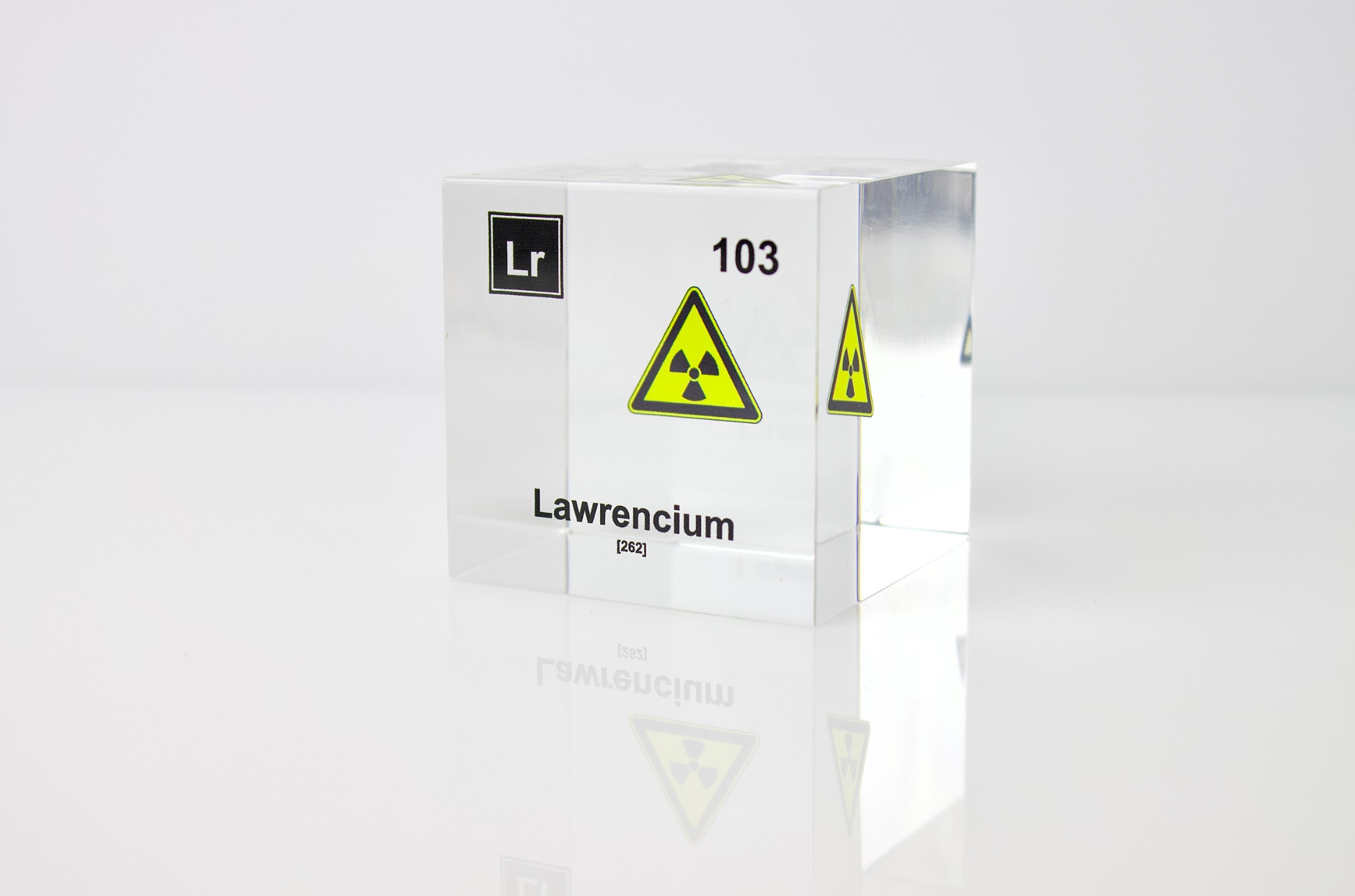 Lawrencium Element Cube - 2" Acrylic Display - Atomic Number 103