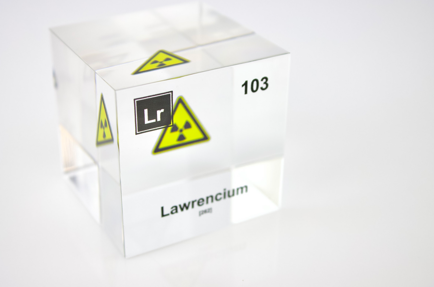 Lawrencium Element Cube - 2" Acrylic Display - Atomic Number 103