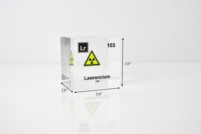 Lawrencium Element Cube - 2" Acrylic Display - Atomic Number 103