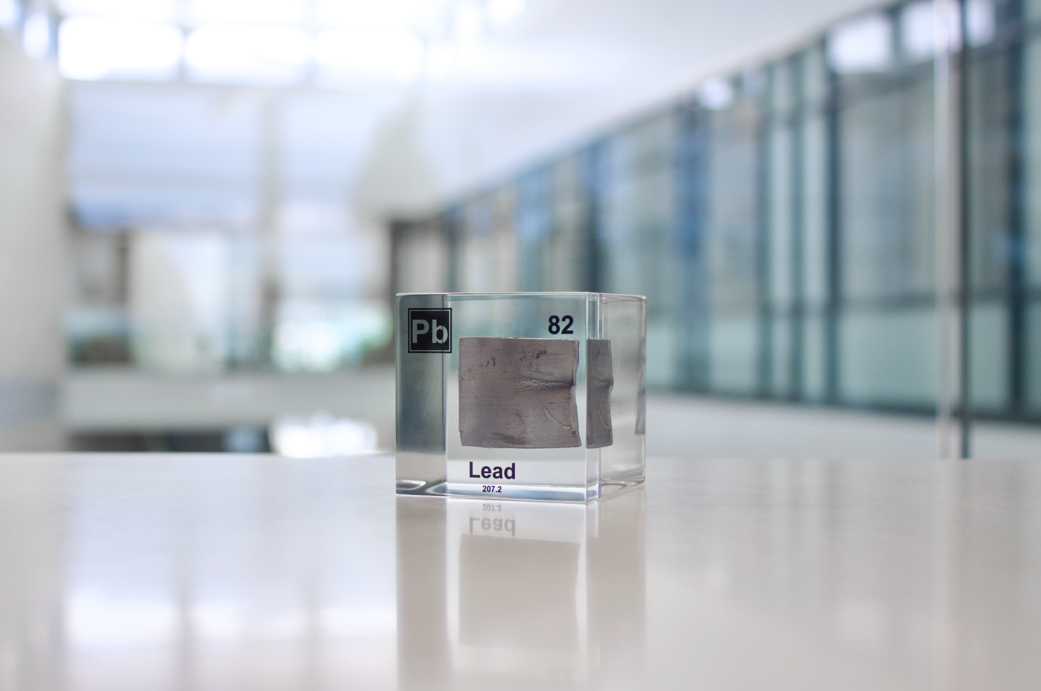 Lead Element Cube - 2" Acrylic Display - Atomic Number 82