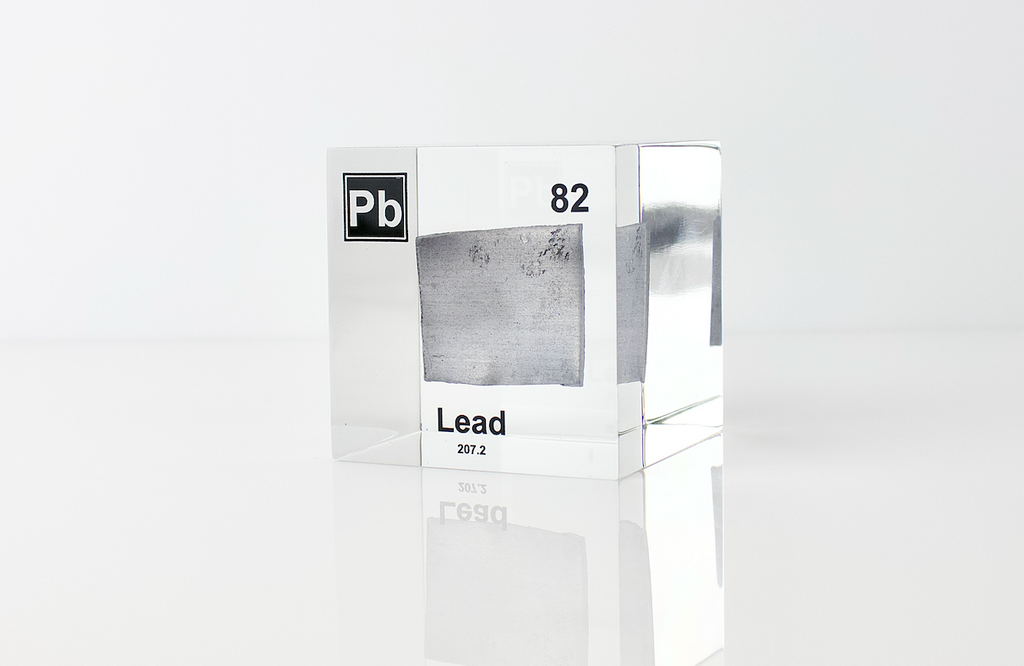 Lead Element Cube - 2" Acrylic Display - Atomic Number 82
