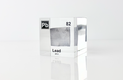 Lead Element Cube - 2" Acrylic Display - Atomic Number 82