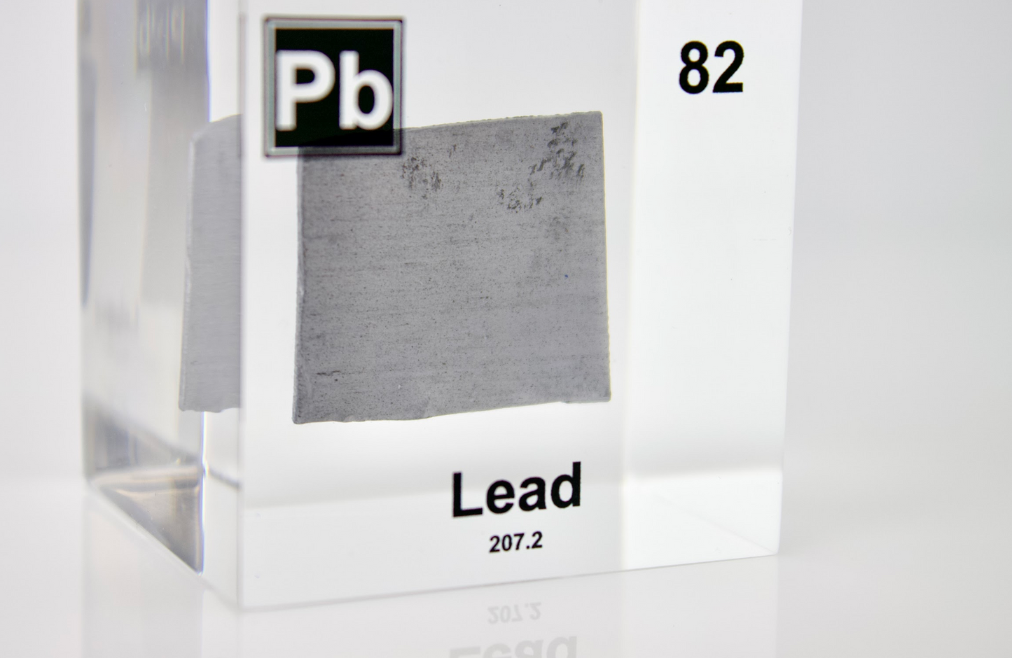 Lead Element Cube - 2" Acrylic Display - Atomic Number 82