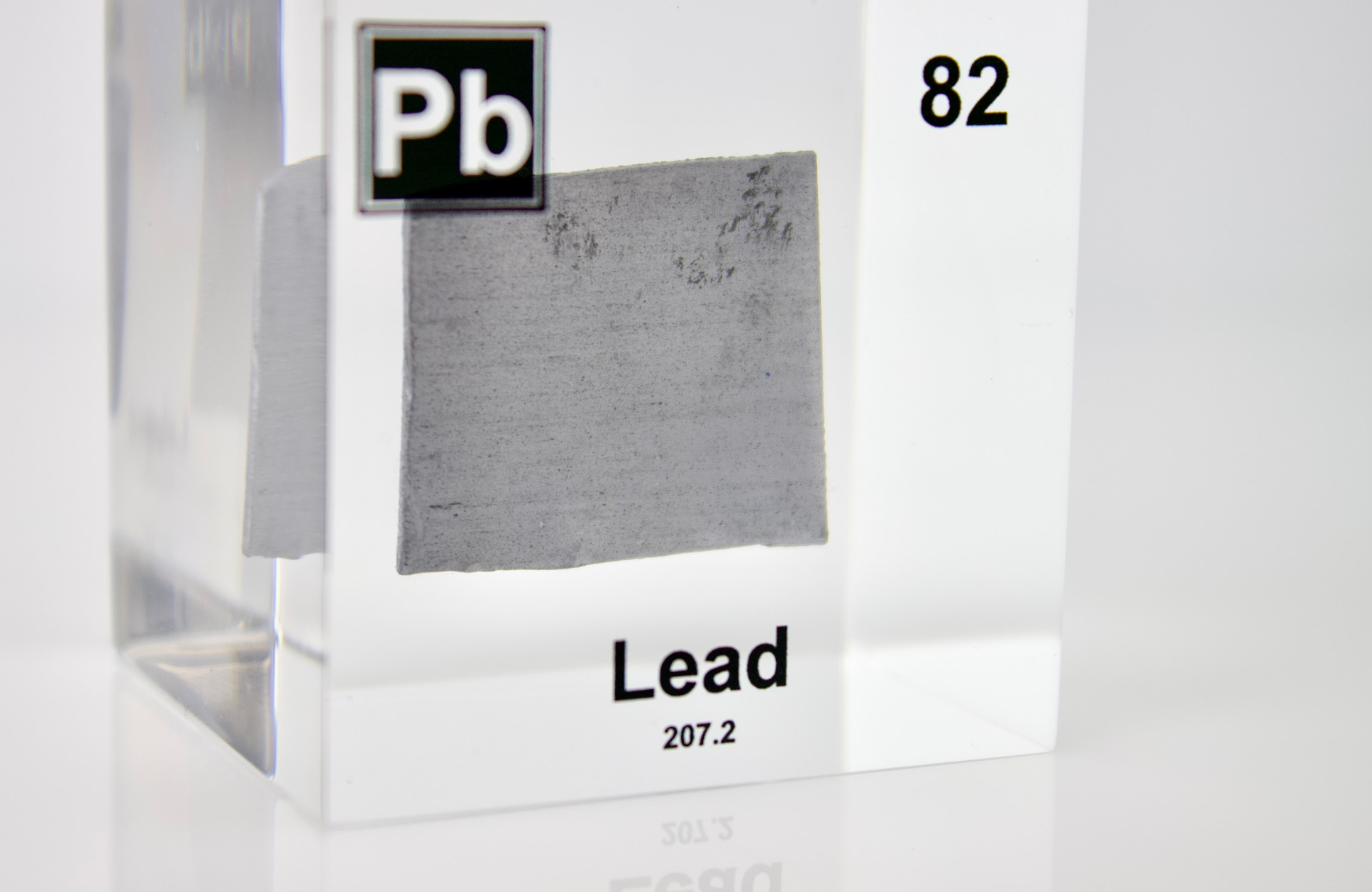 Lead Element Cube - 2" Acrylic Display - Atomic Number 82