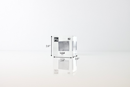Lead Element Cube - 2" Acrylic Display - Atomic Number 82