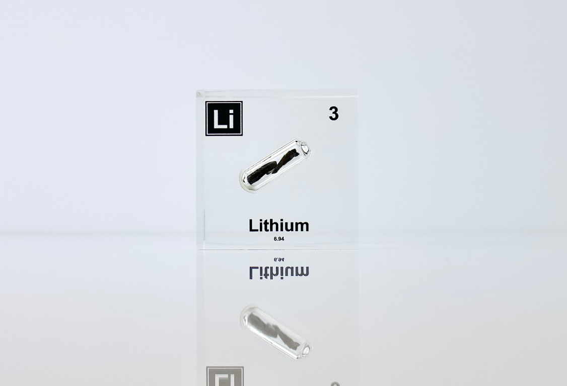 Lithium Element Cube - 2" Acrylic Display - Atomic Number 3