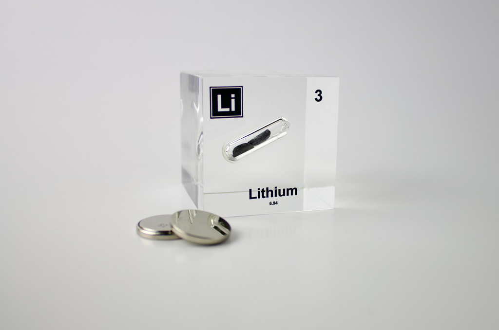 Lithium Element Cube - 2" Acrylic Display - Atomic Number 3