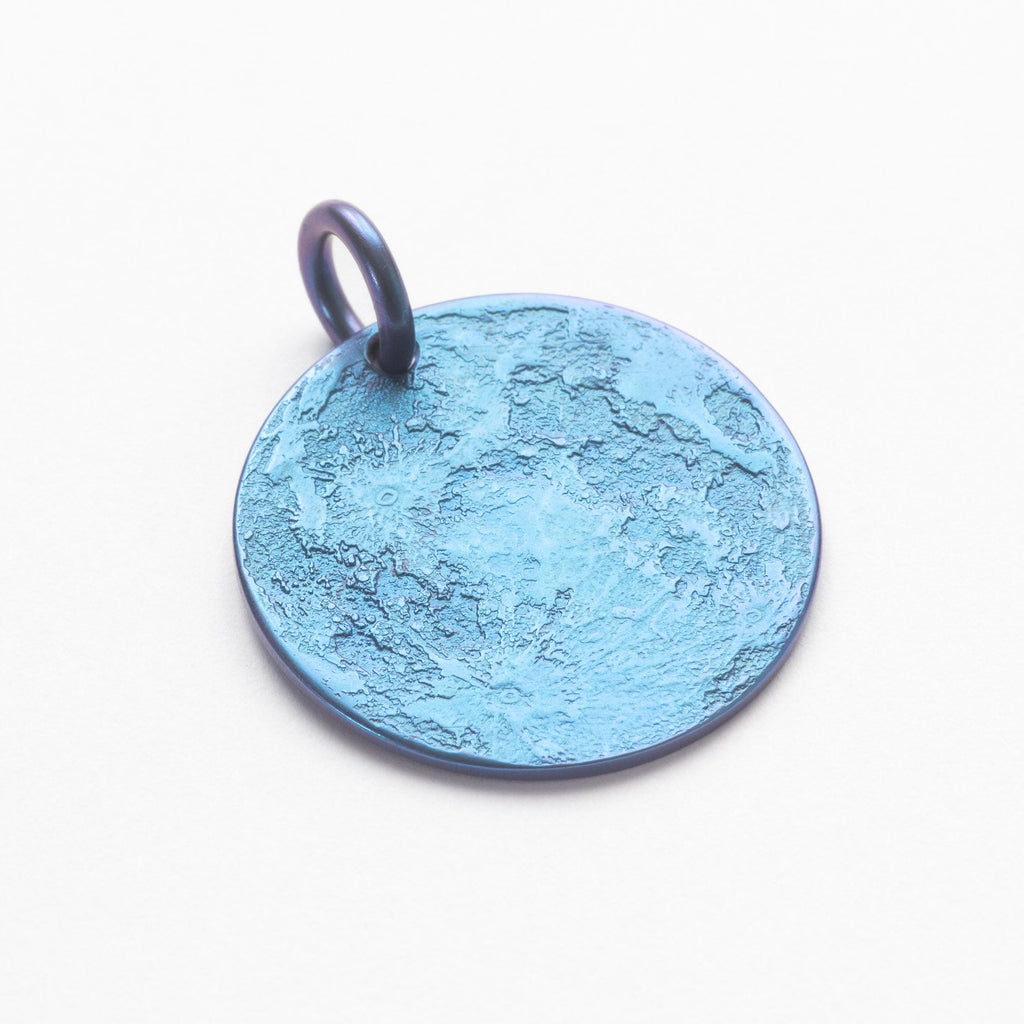 Blue Moon Necklace - 1 in. Anodized Niobium Charm or Pendant