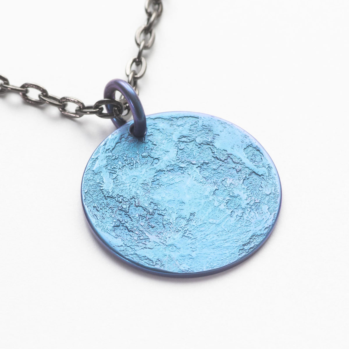 Blue Moon Necklace - 1 in. Anodized Niobium Charm or Pendant