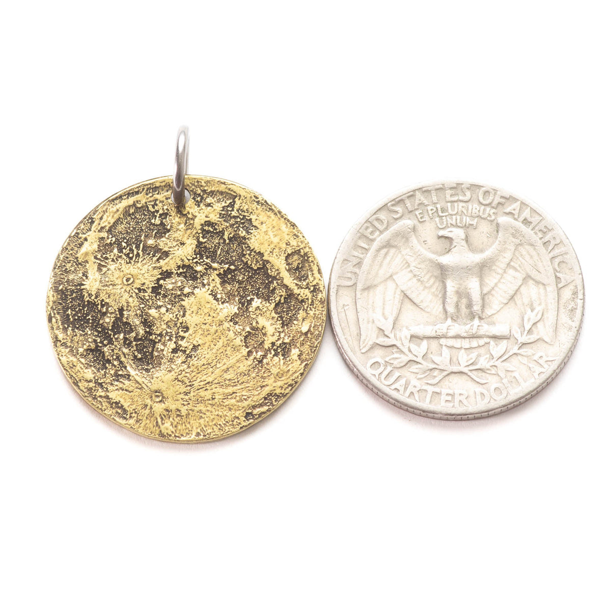 Harvest Moon Brass Necklace - 1 in / 26 mm Pendant or Charm