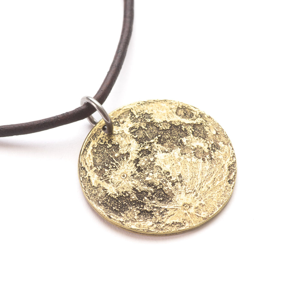 Harvest Moon Brass Necklace - 1 in / 26 mm Pendant or Charm