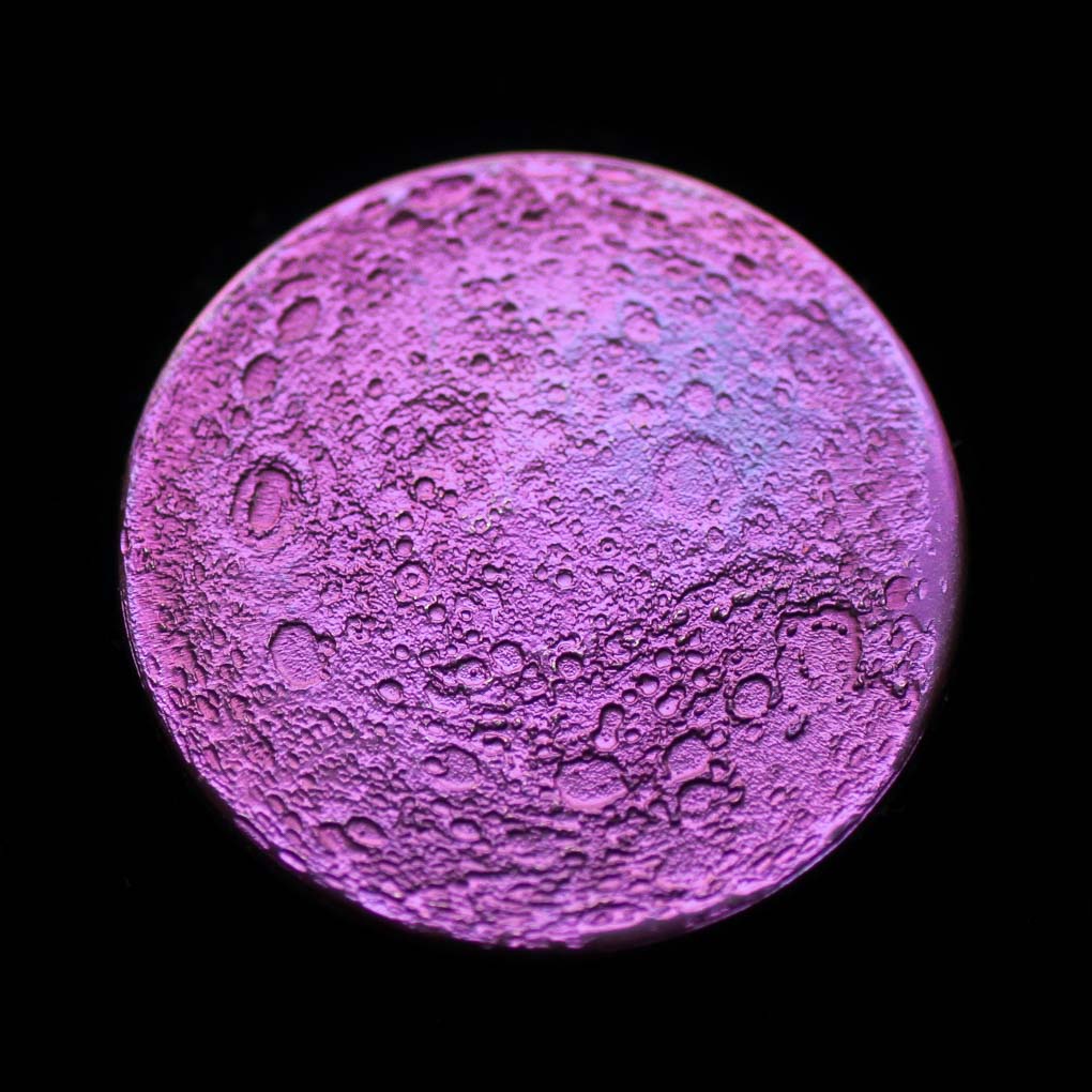 Purple Moon Coin - 1 in / 26 mm Anodized Niobium