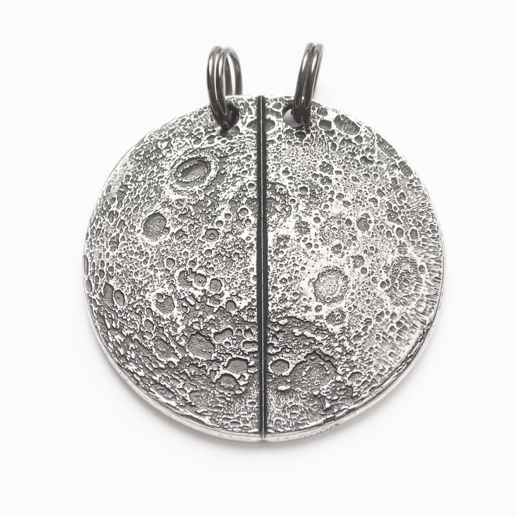 Half Moon Breakable Silver Necklace or Keychain