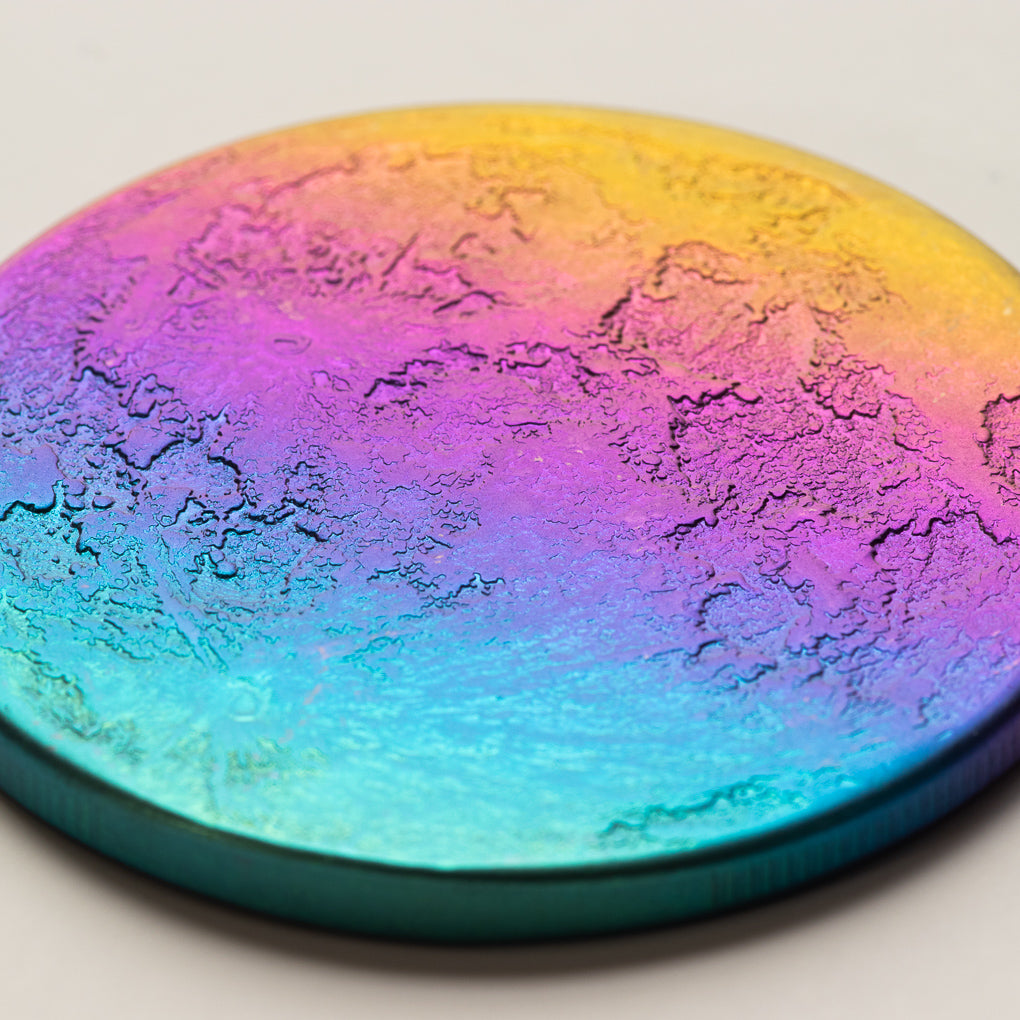 Rainbow Supermoon Coin - 1.5 in / 38 mm Multicolored Anodized Niobium
