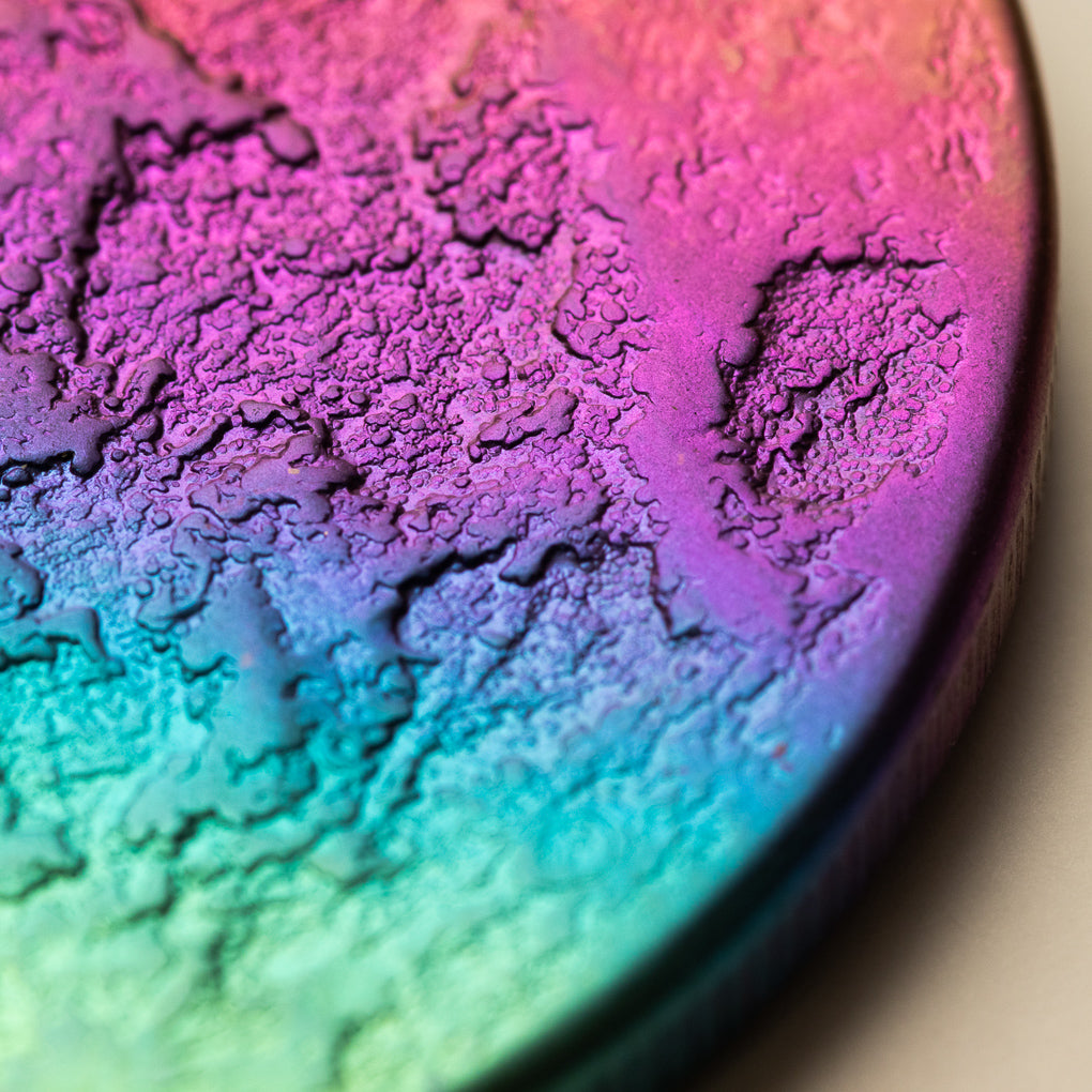 Rainbow Supermoon Coin - 1.5 in / 38 mm Multicolored Anodized Niobium