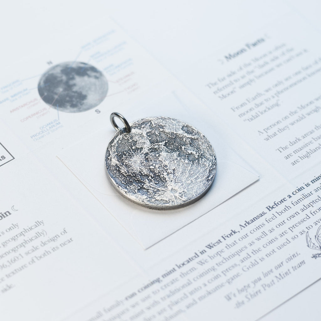 Silver Supermoon Necklace or Charm - Large 1.5 inches / 38 mm