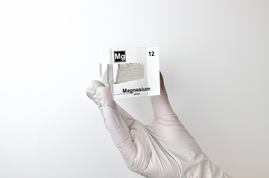 Magnesium Element Cube - 2" Acrylic Display - Atomic Number 12