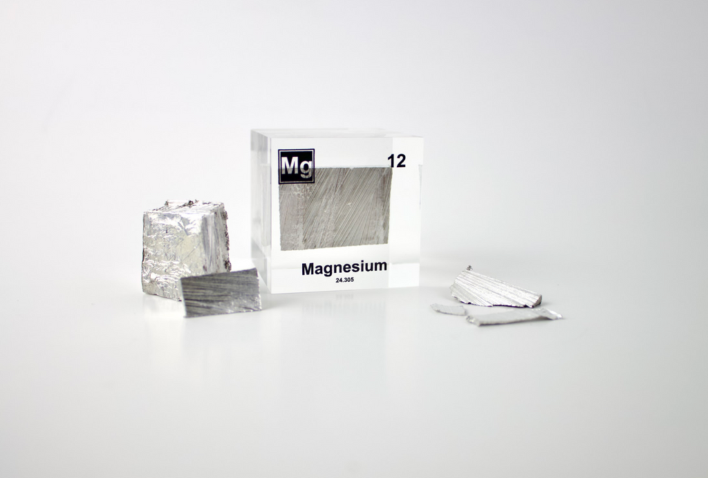 Magnesium Element Cube - 2" Acrylic Display - Atomic Number 12