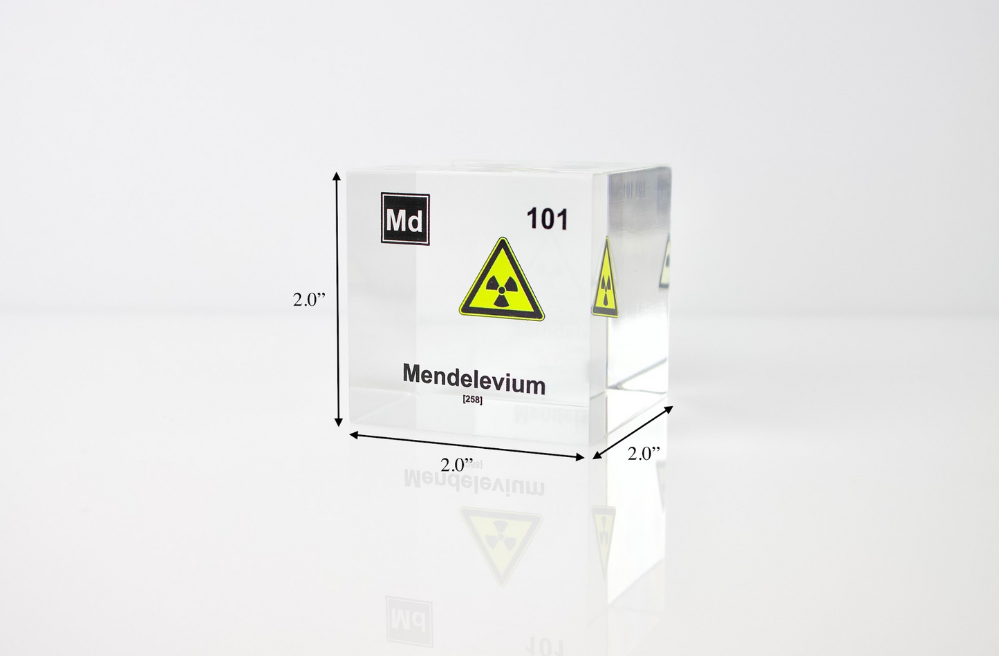 Mendelevium Element Cube - 2" Acrylic Display - Atomic Number 101