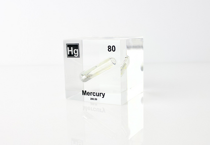 Mercury Element Cube - 2" Acrylic Display - Atomic Number 80
