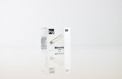 Mercury Element Cube - 2" Acrylic Display - Atomic Number 80