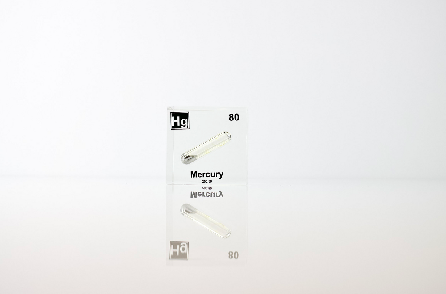 Mercury Element Cube - 2" Acrylic Display - Atomic Number 80