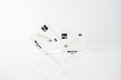 Mercury Element Cube - 2" Acrylic Display - Atomic Number 80