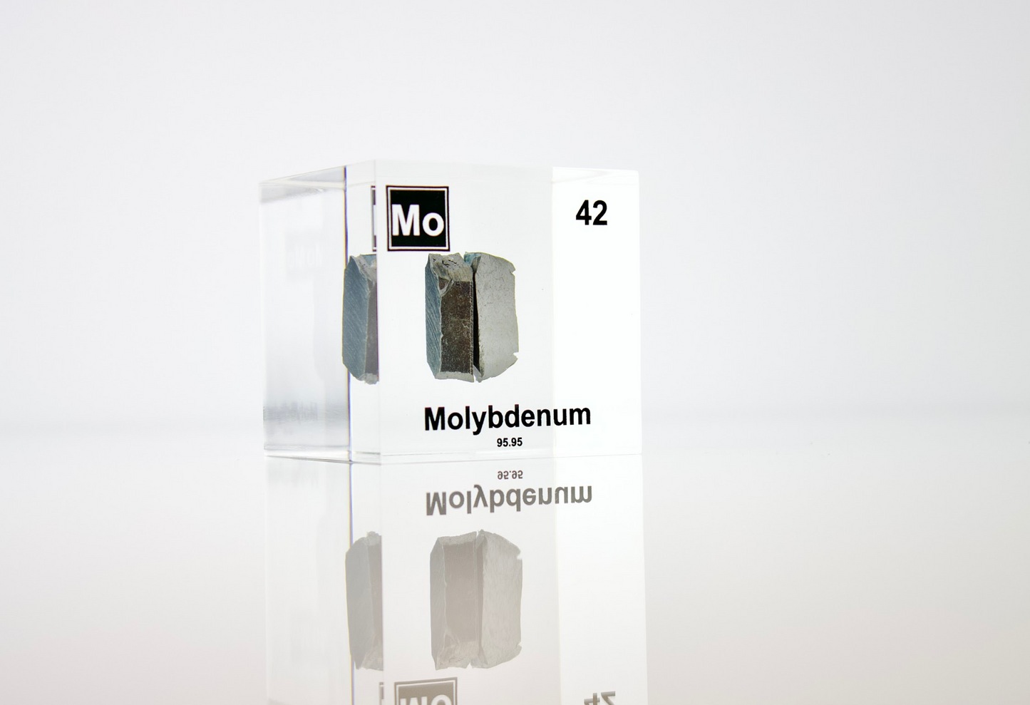 Molybdenum Element Cube - 2" Acrylic Display - Atomic Number 42