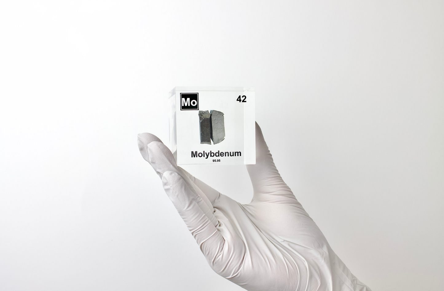Molybdenum Element Cube - 2" Acrylic Display - Atomic Number 42