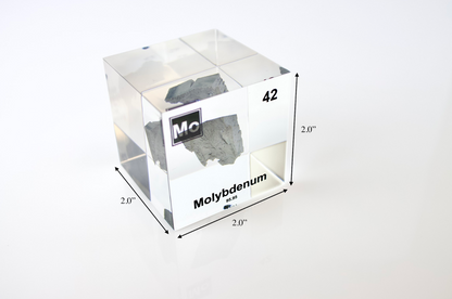 Molybdenum Element Cube - 2" Acrylic Display - Atomic Number 42